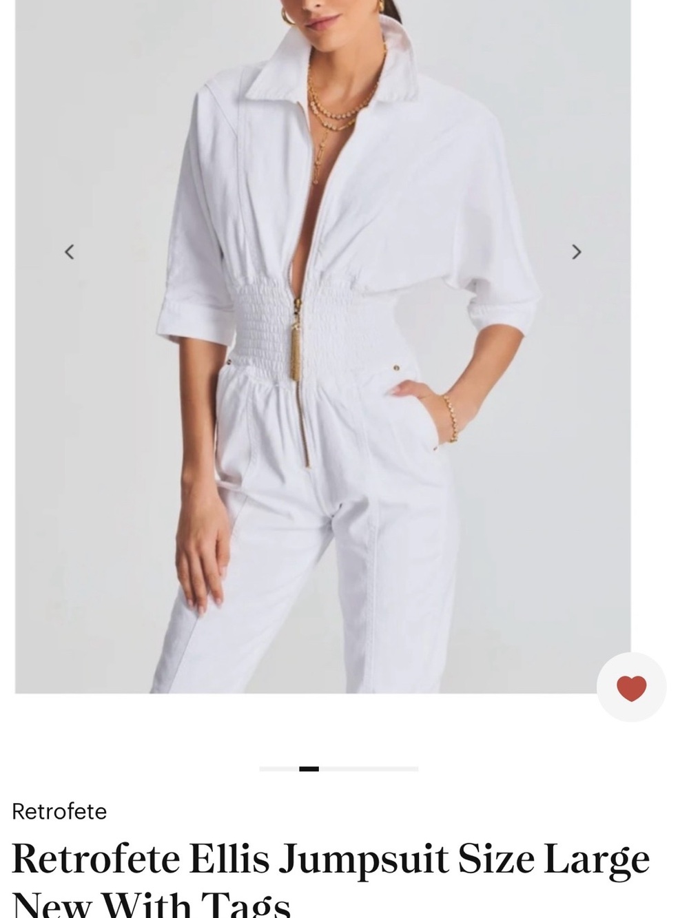 Retrofete Ellis Jumpsuit Size Large New With Tags
